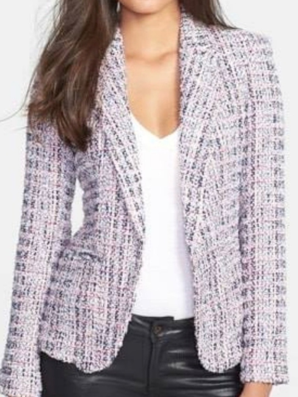 TRUTH AND PRIDE Barbie BlazerPink Blue Tweed Nordstrom Size M